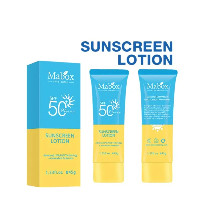 

Factory Wholesale Private Label Sunscreen Whitening Waterproof Anti-ultraviolet Refreshing Body SPF 50 Sunscreen Cream, White