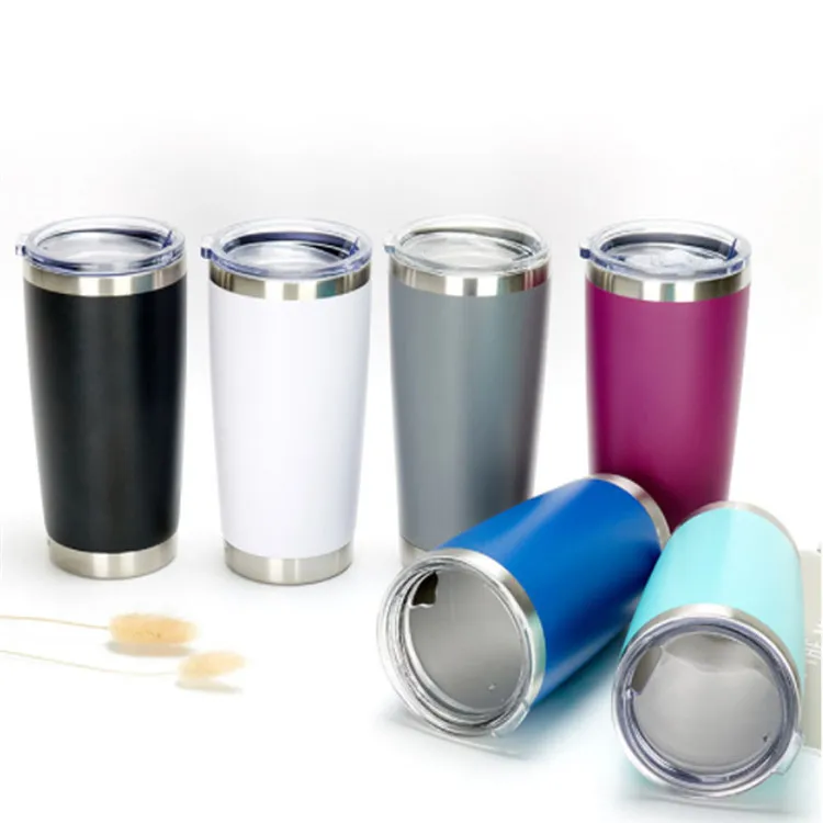 

Stainless Steel Double Wall Vacuum Thermal Coffee Cup Hot Cold Travel Mug 20oz Tumbler with Lid and Straw