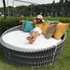 Newest gray customized size outdoor indoor PE rope outdoor daybed cushions round