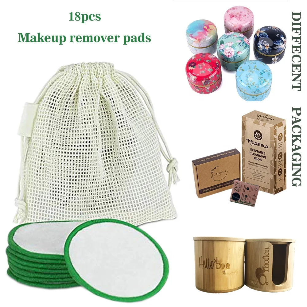 

washable reusable bamboo face wipes quickly clean facial dirt the best bamboo makeup remover pads, Mixed color or custom color