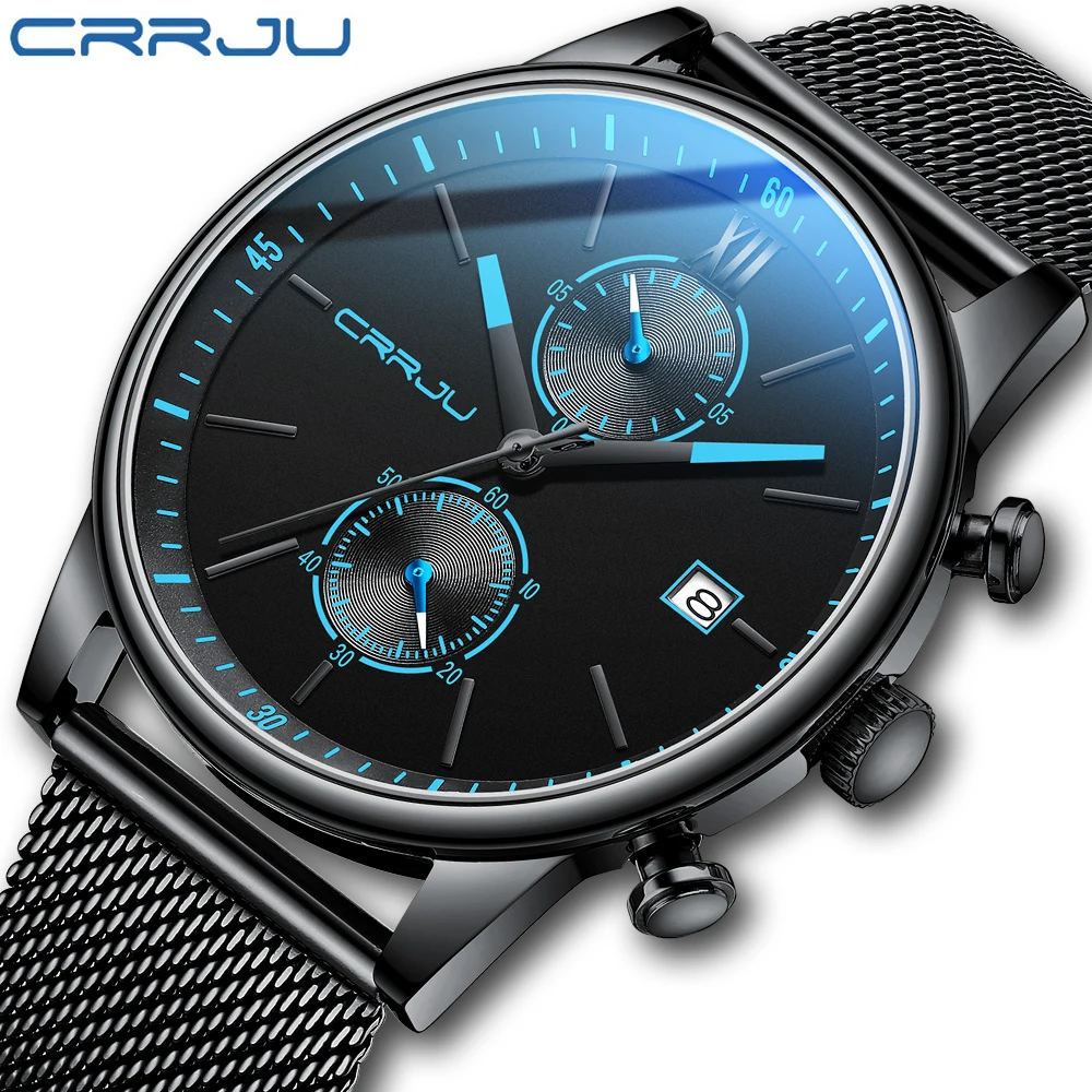 

2021 newest 3ATM Waterproof chronograph mesh bands man watch