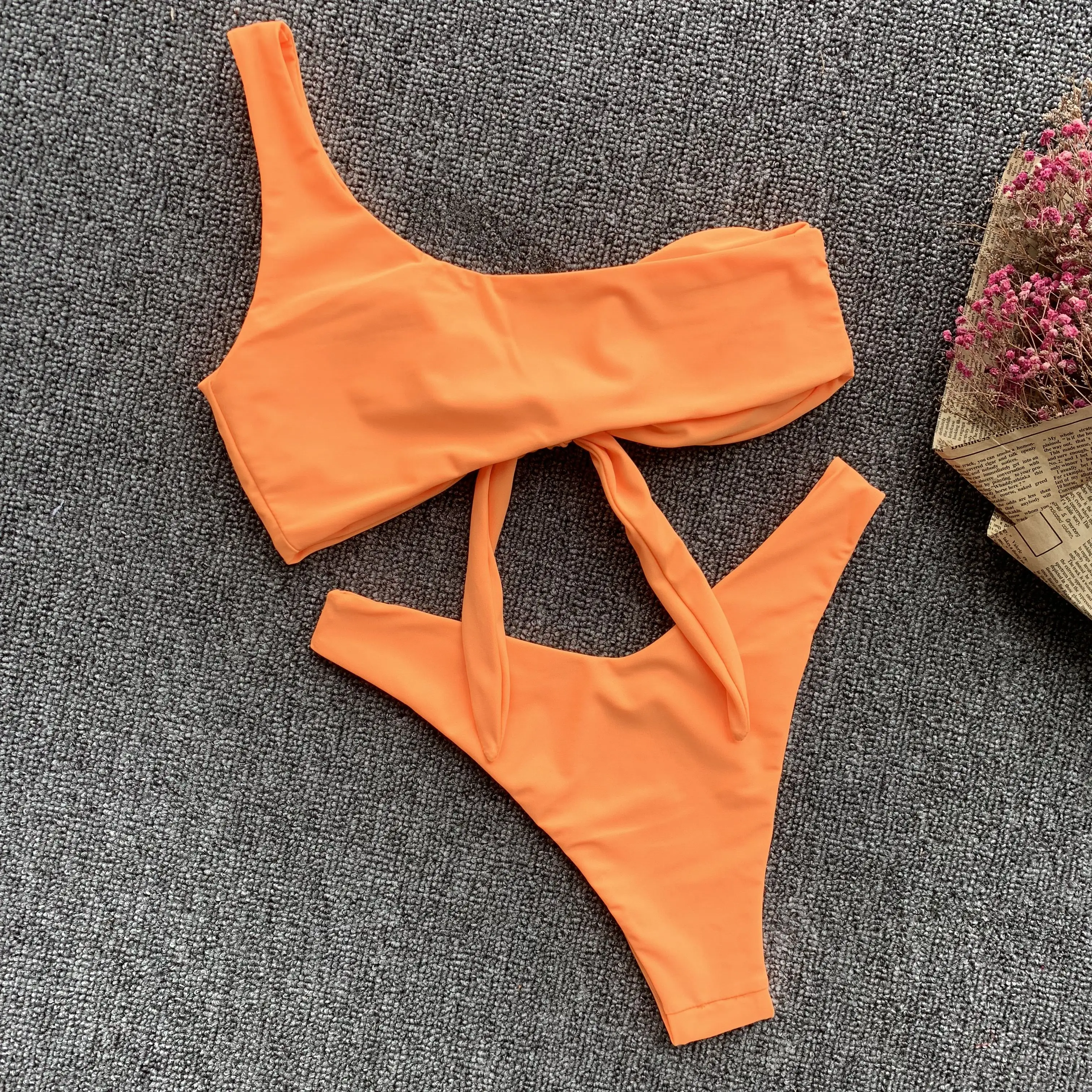

Girls solid Bikini Set Swimwear Swimsuit Bathing Suit, Accept customized
