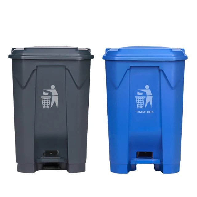 

50L hotel lobby airport school hospital outdoor pedal plastic waste bin