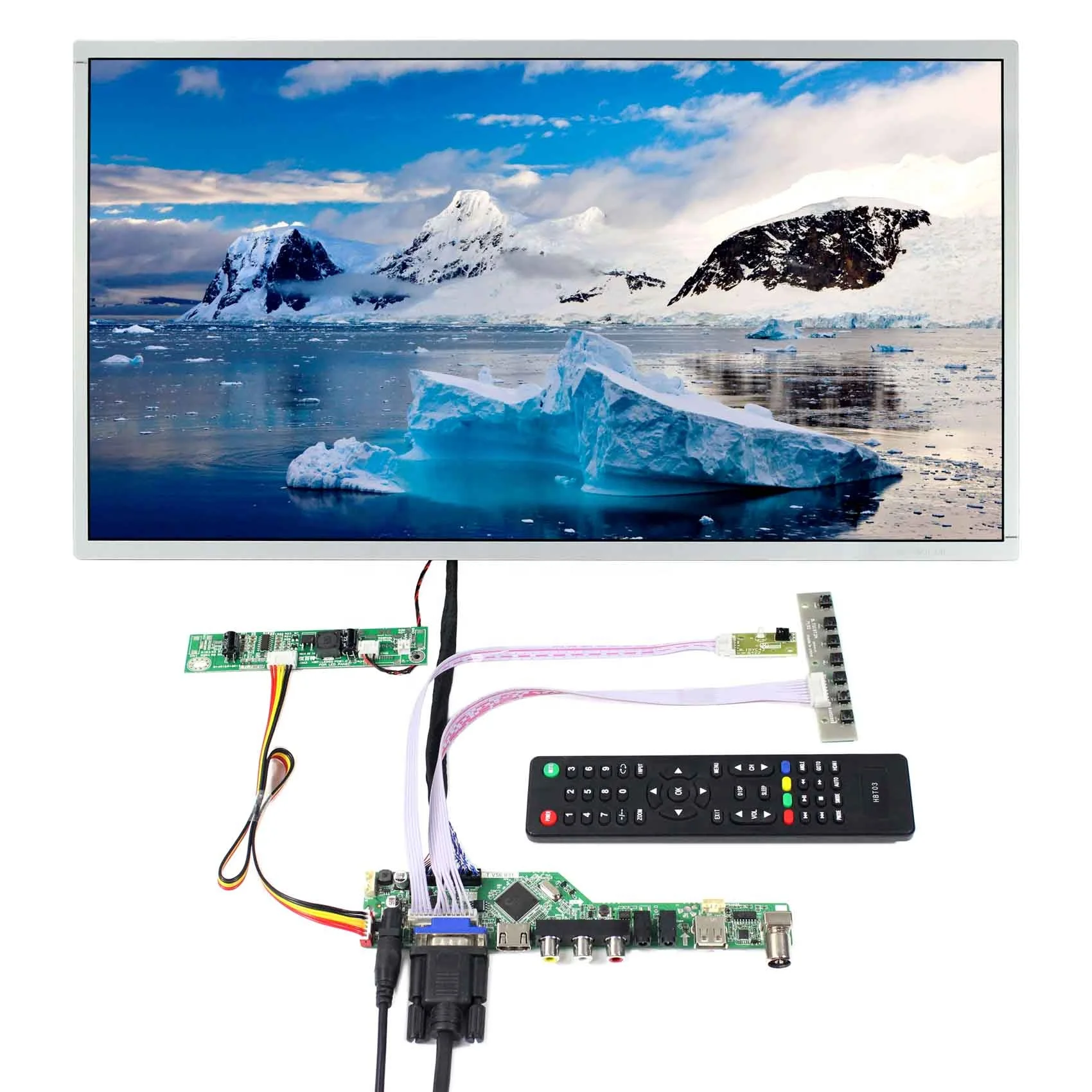 

21.5 inch 1920x1080 ips lcd screen for pc gaming monitor with HD MI VGA AV USB RF LCD Board