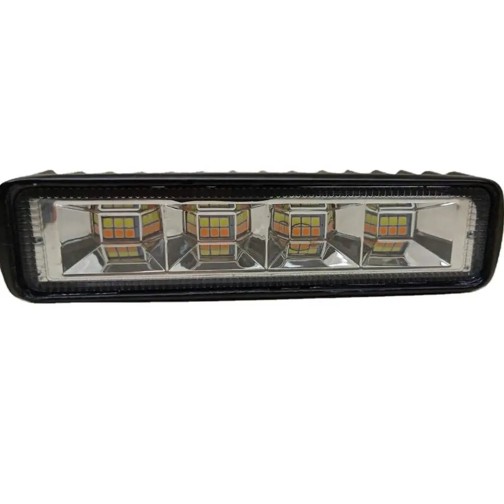 6inch LED Work Light bar double color Strobe 12V 24V Flood Beam For offroad Moto SUV ATV LED Day Driving fog Lamp