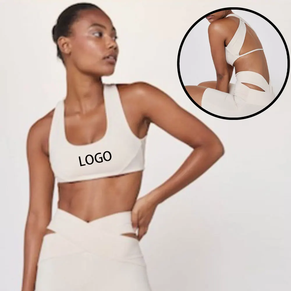 

2023 Custom Workout Sujetadores Deportivos Plus Size Push Up Backless High Impact Yoga Sports Bra For Women