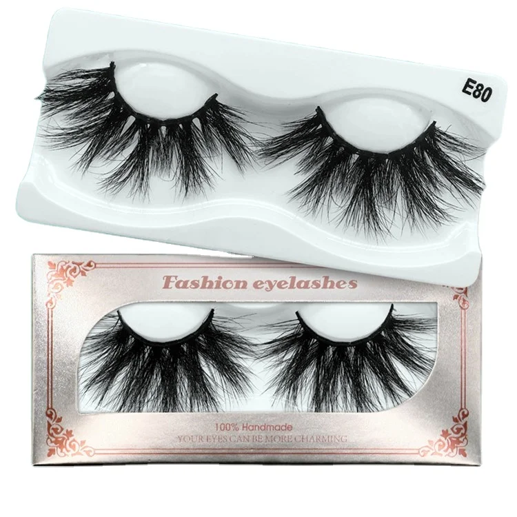 

Professional Thick Style Hair Curl Natural Fluffy 25mm 3d 5d Mink Eyelash Vendor 1 Pair Packaging