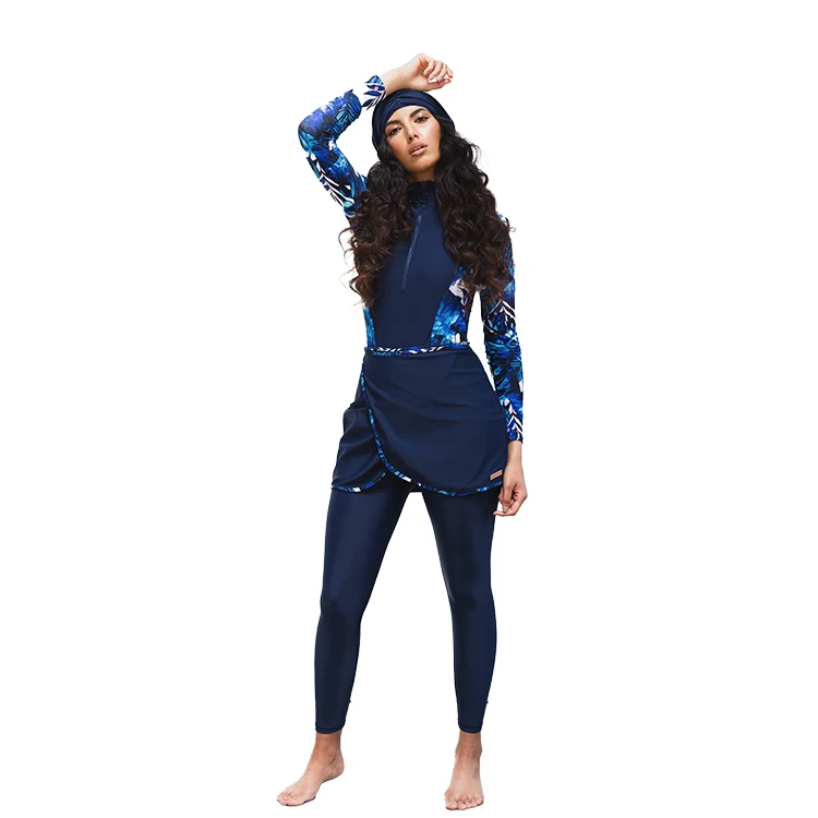 

Full Covered Islamic Swimsuit Customizable Long Sleeve Muslim Swimsuit Burkini hijab swimsuit active hijab swimwear