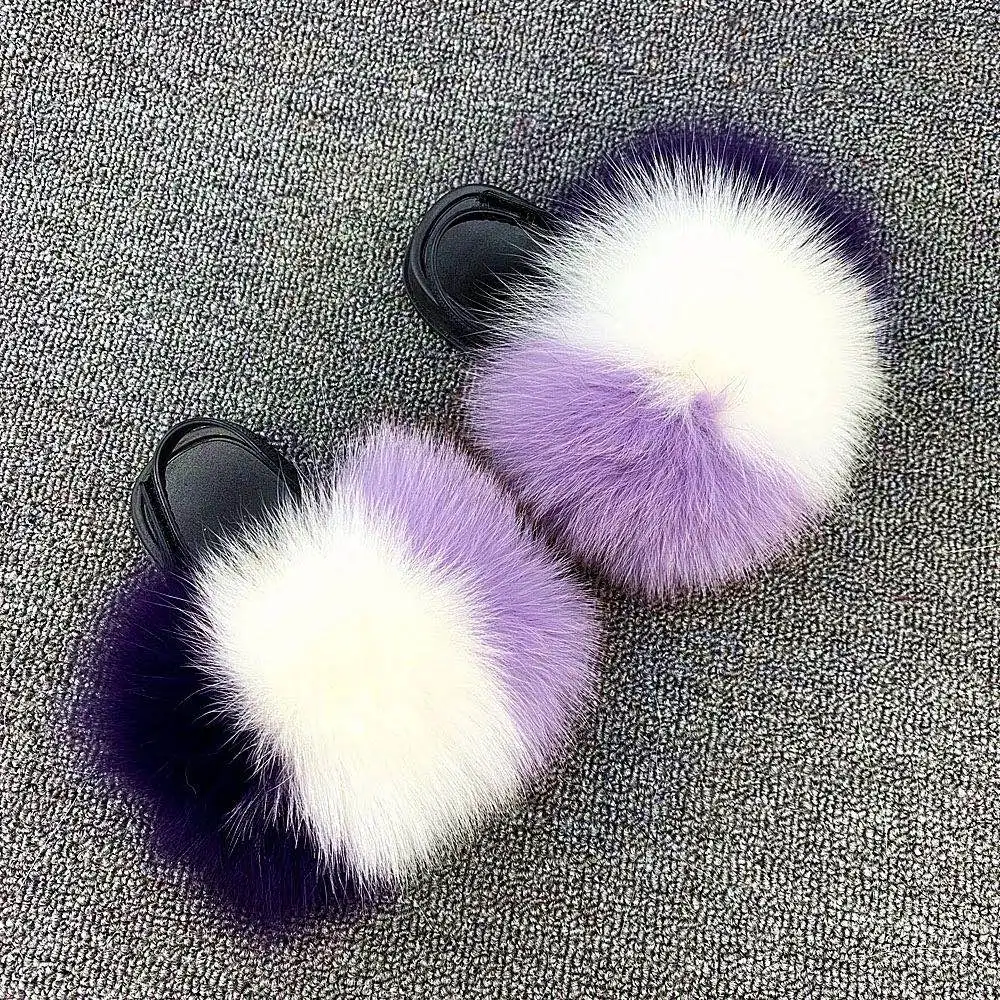 

Usa Big Thick Brown Racoon Custom Designer Logo Real Womens Raccoon Furry Fluffy Fur Slides Slippers Sandals Pvc For Women Kids, Customized color