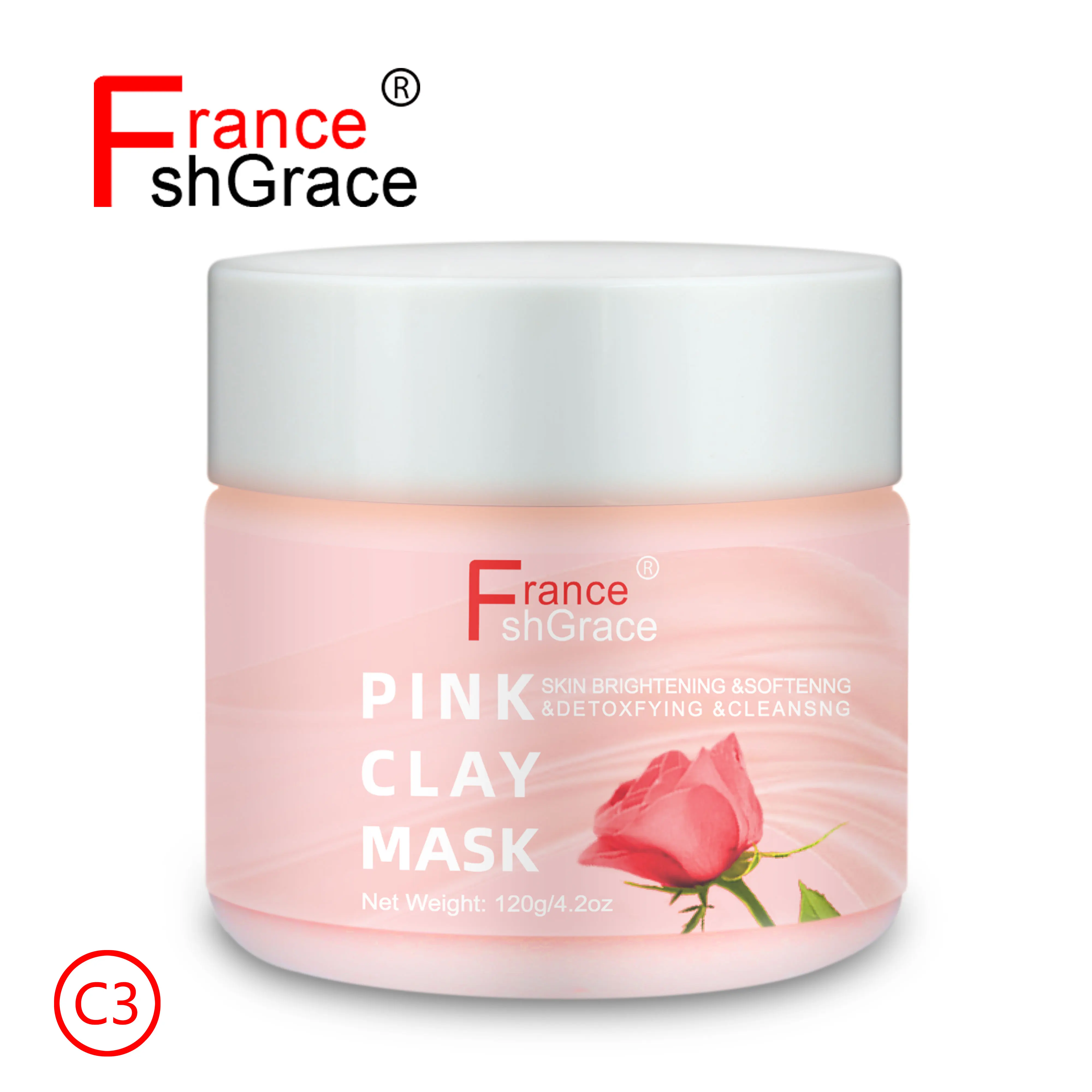 

Blemish Clearing Damask Rose Pink Healing Clay Mask OME/ODM Private Label