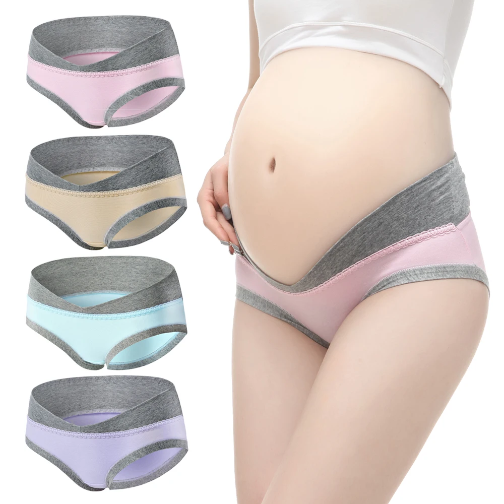 

Women Plus Size Pregnant Underwear Cotton V Maternity Panties