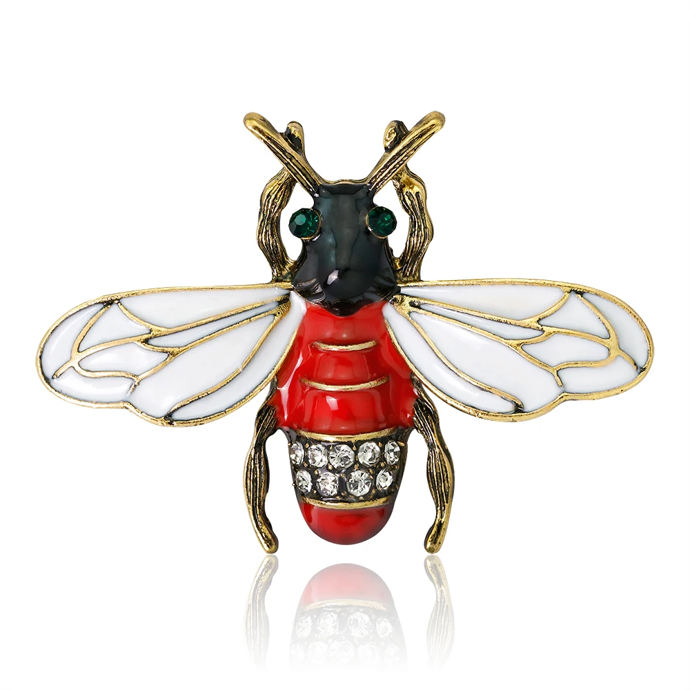 

Hot Sale Popular Fashion Simple Rhinestone Retro Red Insect Brooch