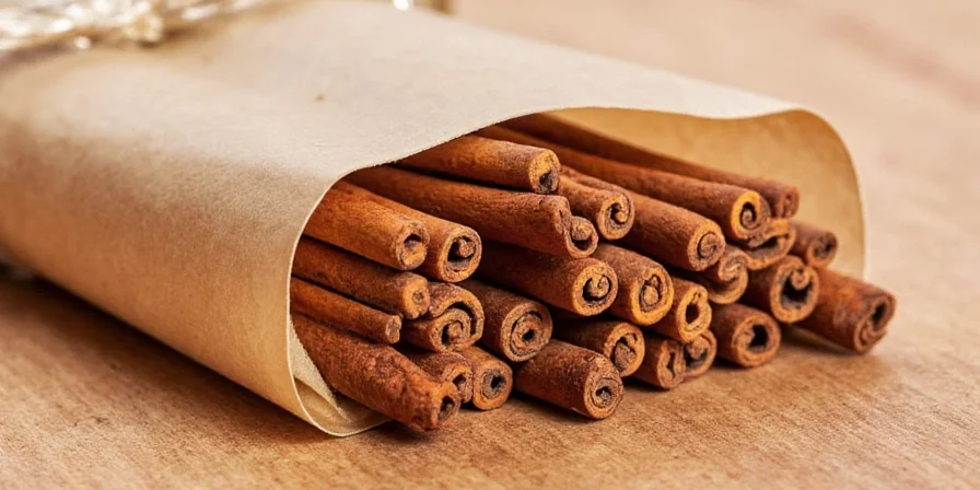 Cinnamon sticks in a rustic spice rack