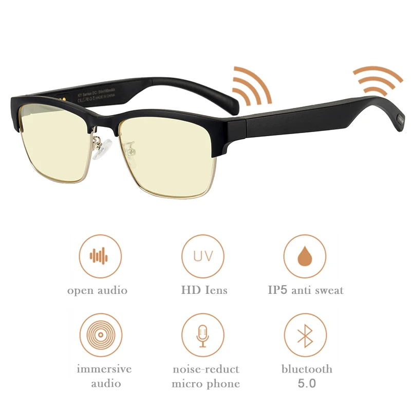 

KY02 Audio Glasses Wireless Sunglasses Outdoor Smart Sport Hands-Free Calling BT Music Polarized Eyewear Anti-Blue Eyeglasses