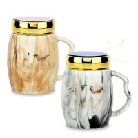 

Zogift 2019 new design ceramic tea coffee cup mirror lid marble ceramic coffee mug
