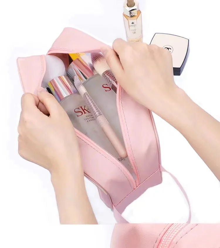 

Fashion pvc transparent cosmetic bag large capacity waterproof toiletry bag travel cosmetic bag, Pink
