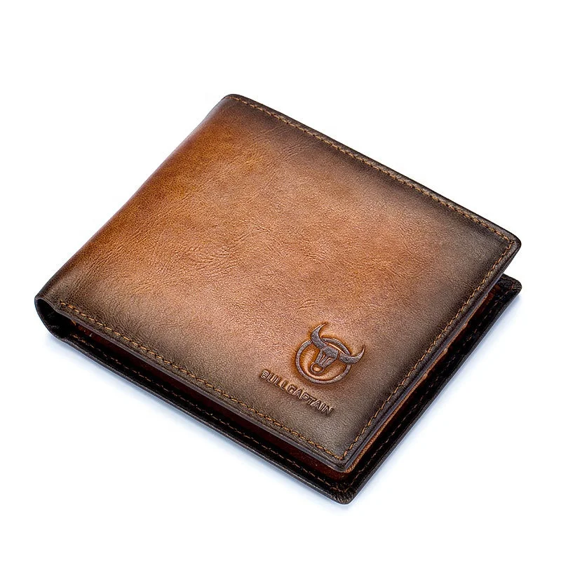 

RFID Slim Men Wallets Luxury Top Skin Genuine Leather Wholesale Famous Brand Dompet Kulit Bullcaptain