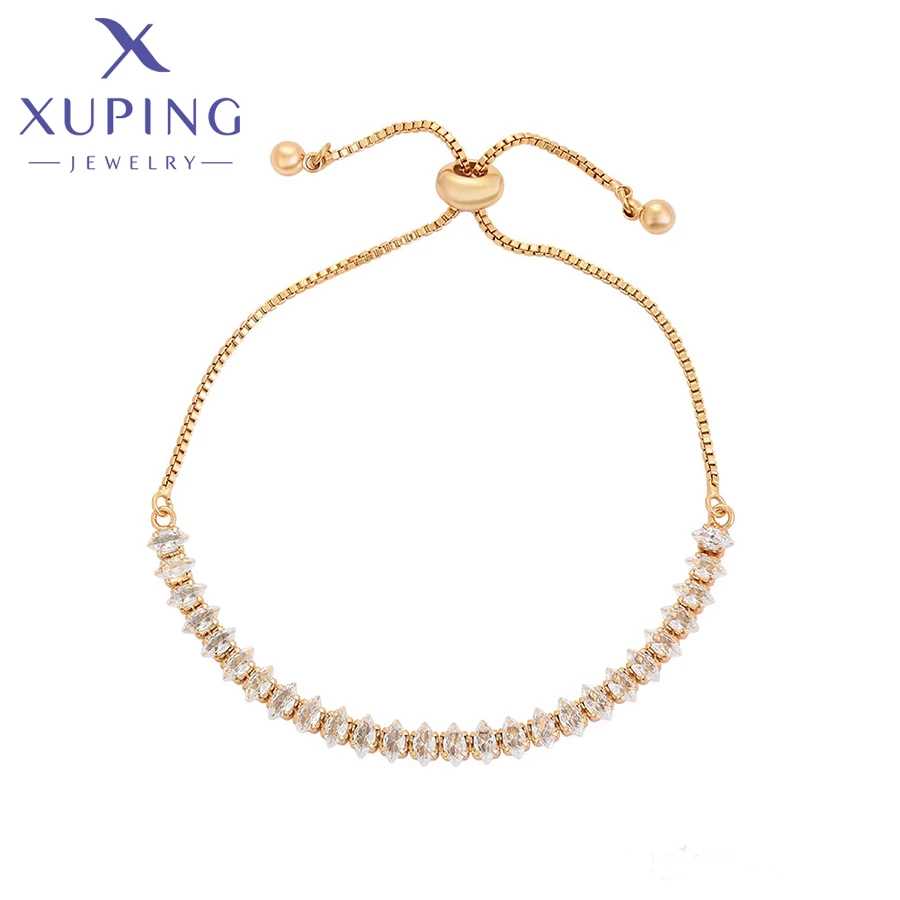 

X000640161 xuping jewelry Fashion Personality 14K Gold color Classic Design simple Cute Elegant Zircon Women Bracelet