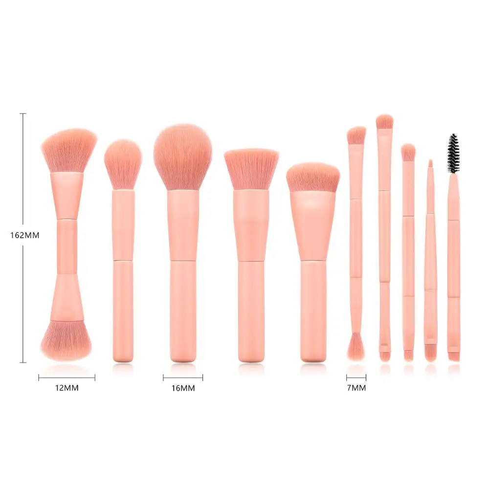 

2021 Amazon hot sale fashion 10pcs makeup brush beauty set professional custom logo private label makeup brushes set, Pink