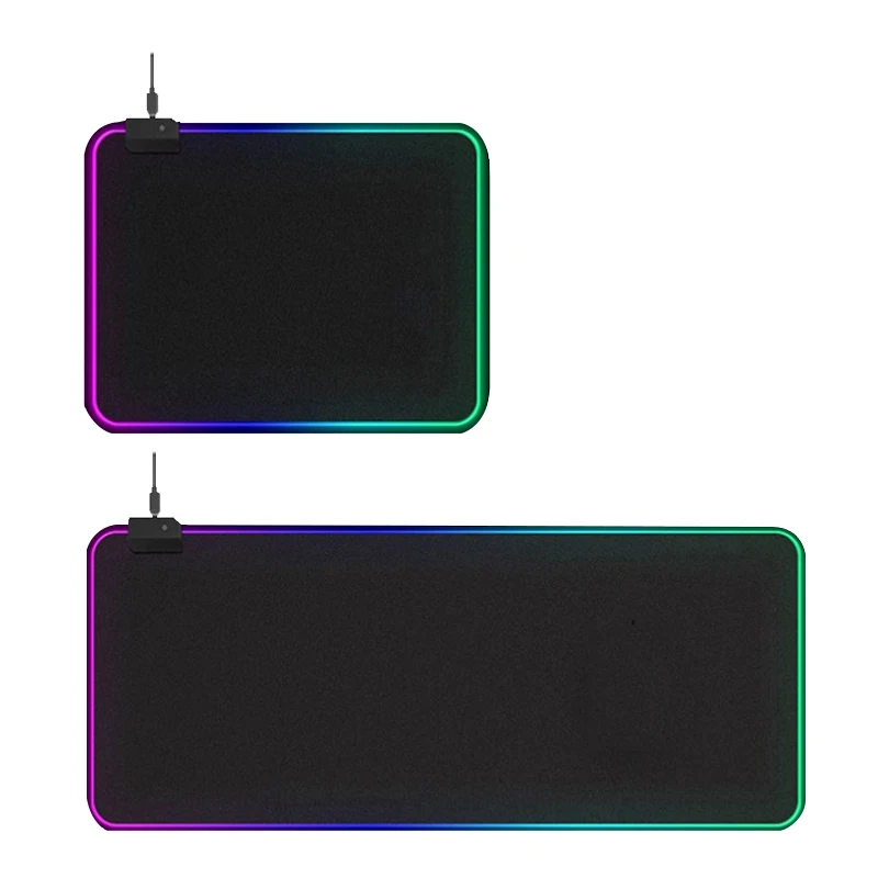 

Hot Sale RGB Gaming Mouse Pad Soft Non-Slip Rubber Base Mouse Mat Laptop Computer PC Games Mouse Pad, Black rubber