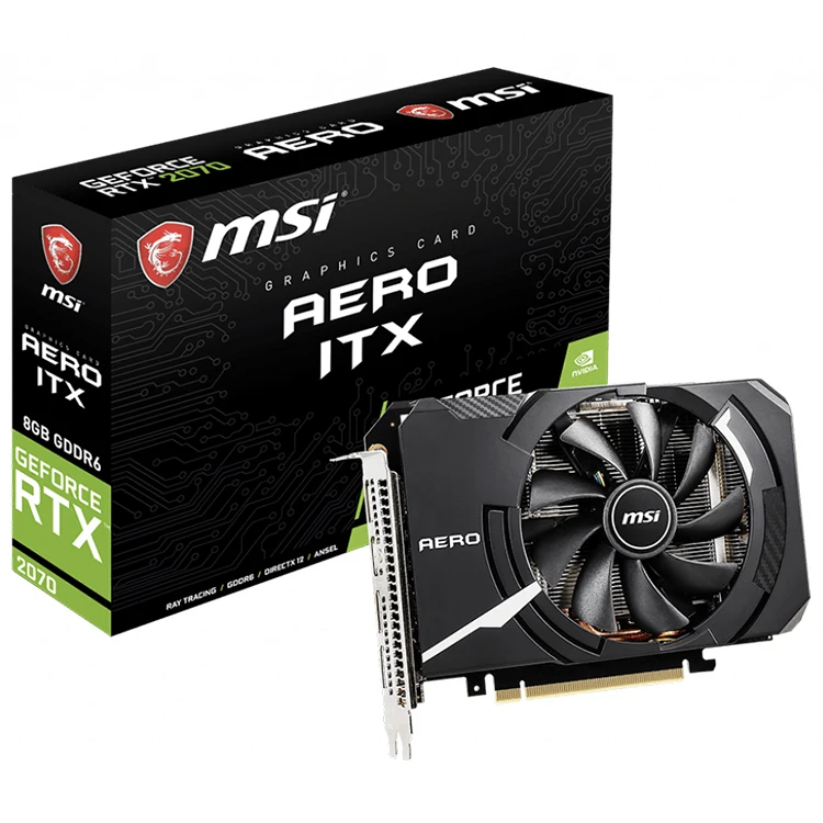 

MSI NVIDIA GeForce RTX 2070 AERO ITX 8G MINI Graphics Card with 8GB GDDR6 256-bit Memory Support Ray Tracing