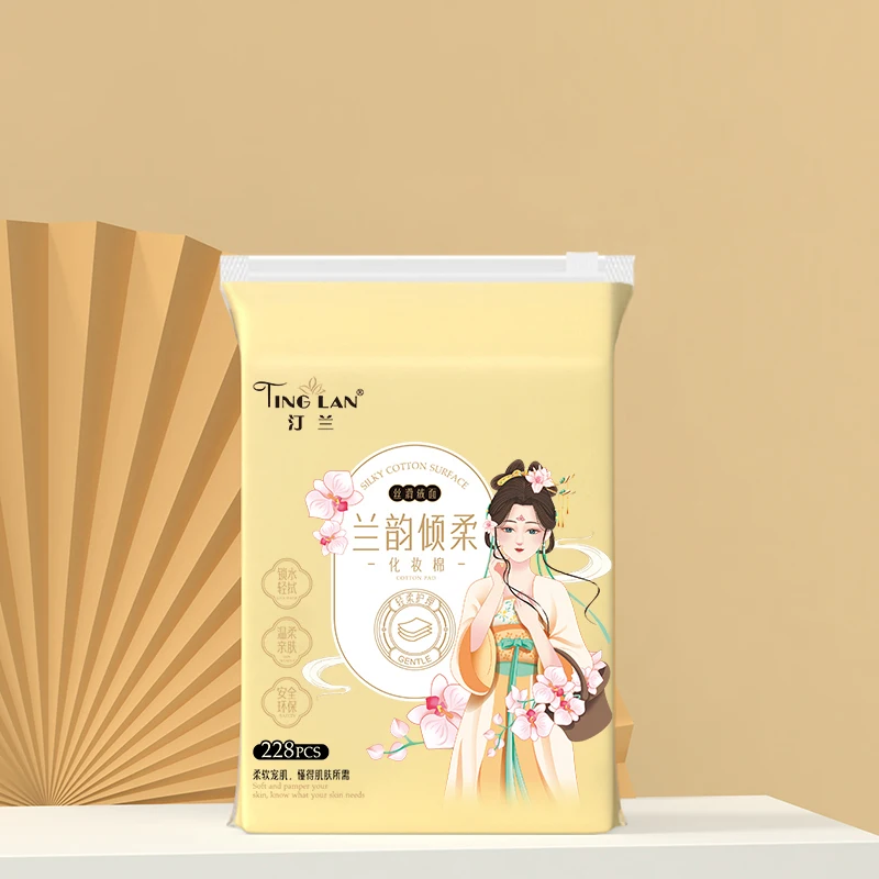 

Biodegradable Makeup Removing Eyelash Extention Soft Cotton Pads For Beauty Salon, Natural white