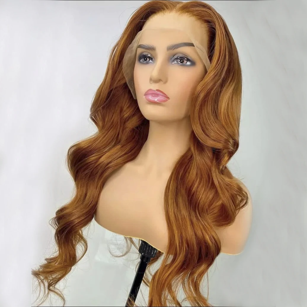 

Ginger Orange 8-32 inch Body Wave Lace Front Wig 100% Brazilian Virgin Human Hair Swiss Lace 13*4 Transparent Frontal Wigs