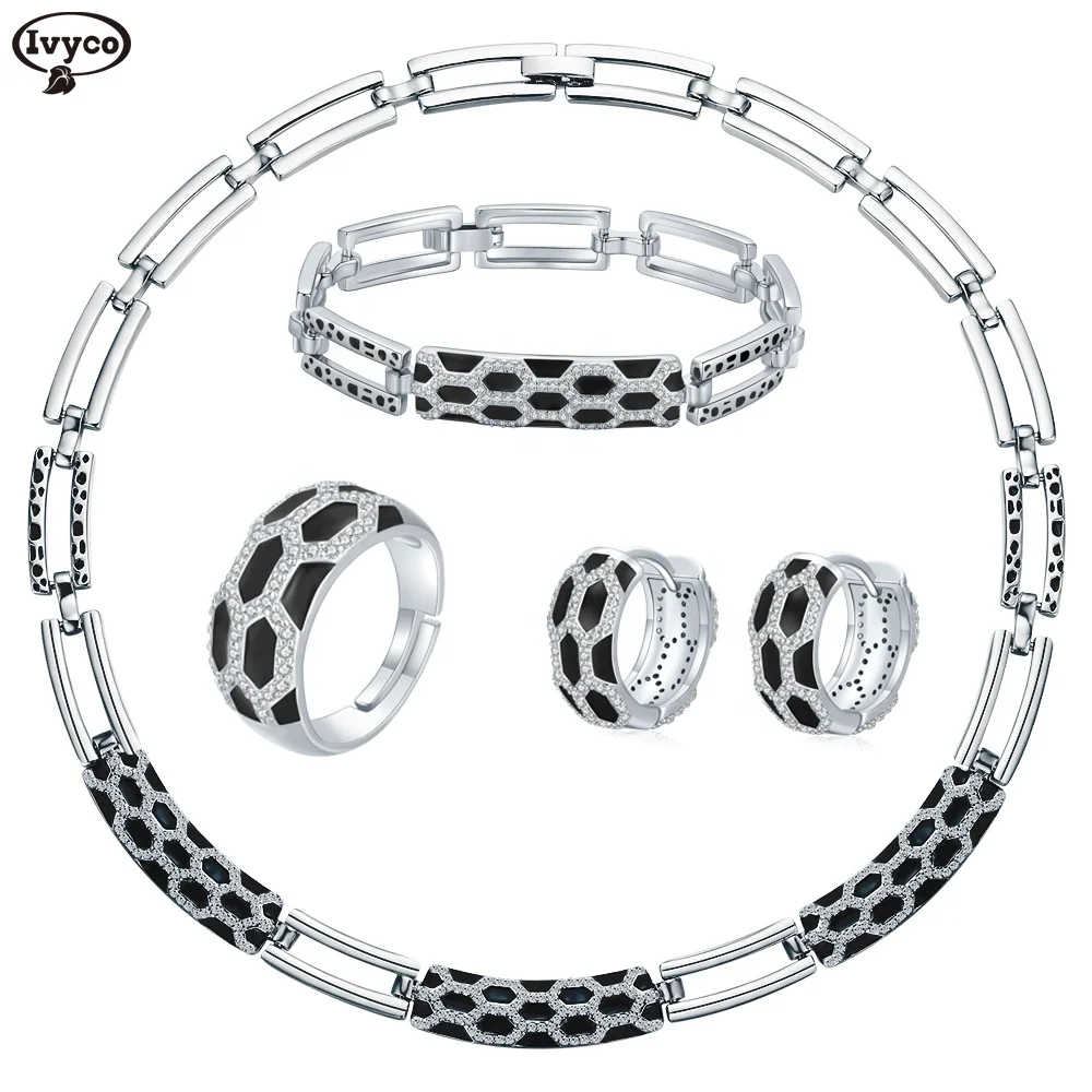 

hot sale Ladies fashion diamond leaf design gold big jewelry set