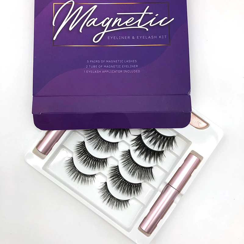 

Wholesale Cheap 1/2/3/5/7/10 pairs magnetic eyelashes Private Label box magnetic lashes Free sample