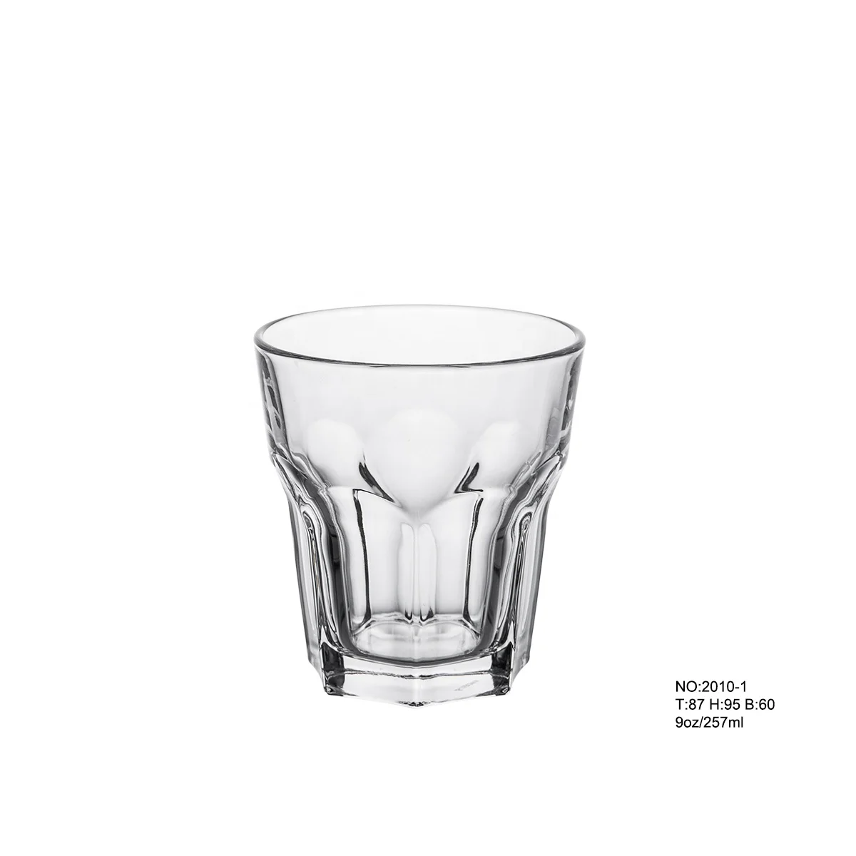 

Wholesale 257ml Octagon Tempered Drinking Glass Cup Stemless Wine Glass Wine Glasses Shot Glass, Clear