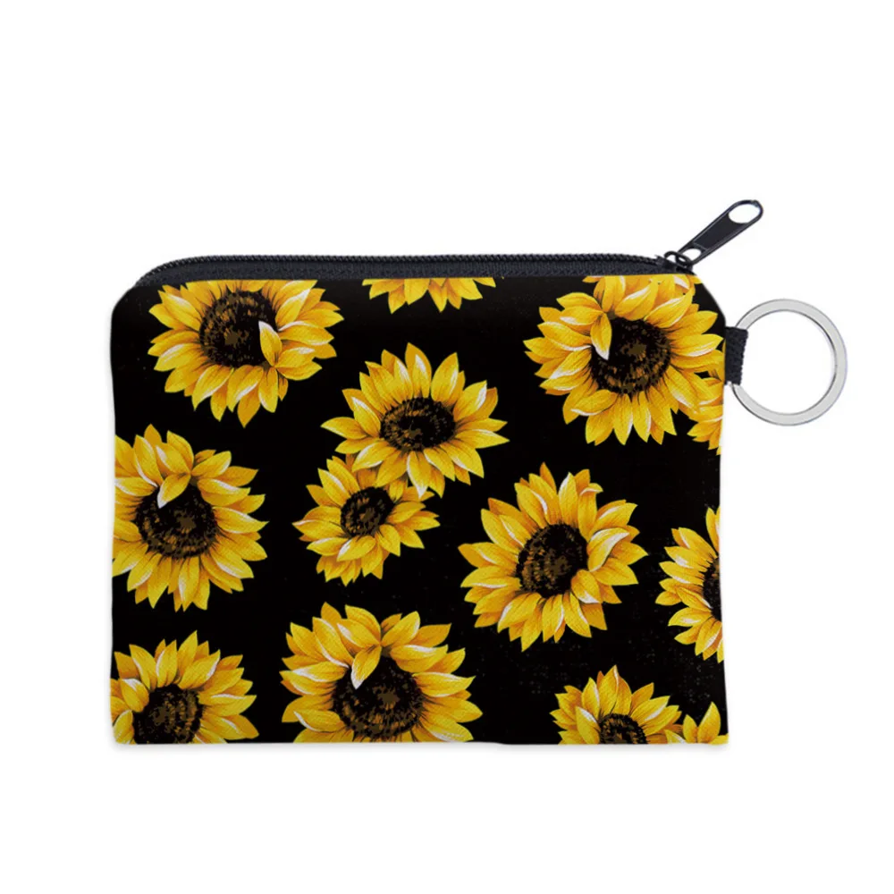 

2022 Sunflower Wallet Coin Purse Pouch Change Purse With Zipper For Women