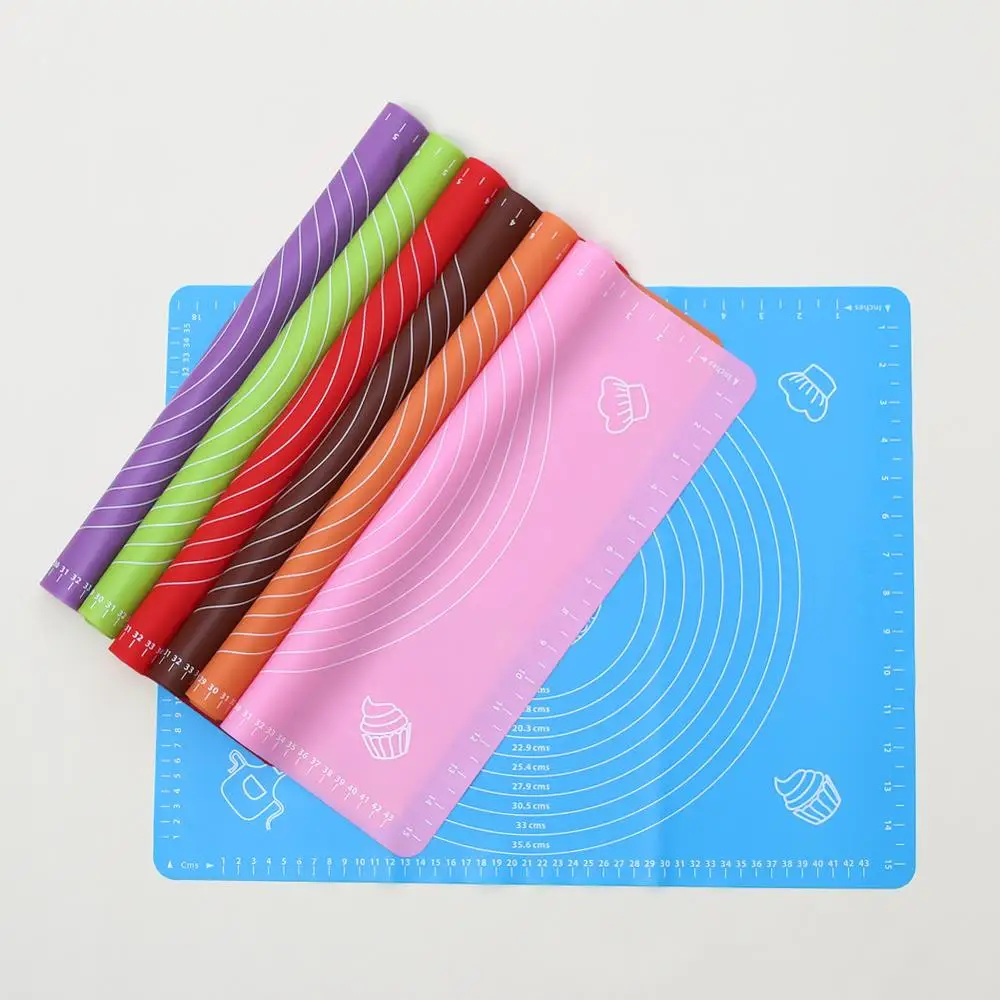 

H603 Kitchen Bakery Tool Multifunction Pastry Sheet Non Stick Baking Mat Multi Colour Food Grade Silicone Kneading Pad