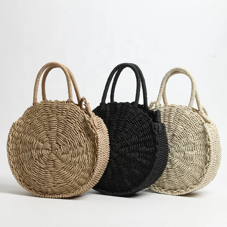 

bohemian round fashion women handmade handbag summer beach bag shoulder crossbody bag, Customizable