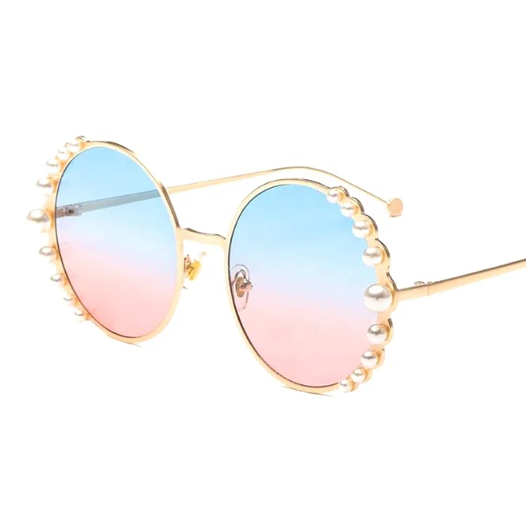 

DOISYER 2020 New Arrivals Metal Round Frame Ocean Lens Pearl Sunglasses Woman, C1,c2,c3,c4,c5,c6,c7