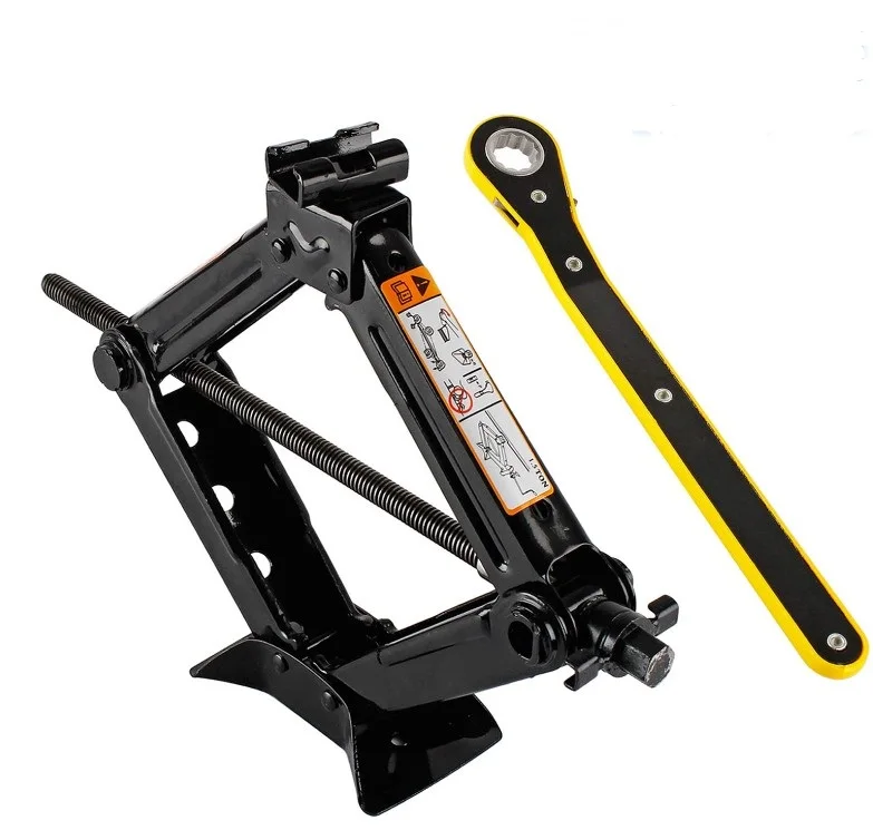 Car Scissor lift jack for SUV/MPV max 2 Tons capacity with hand crank trolley lifter 