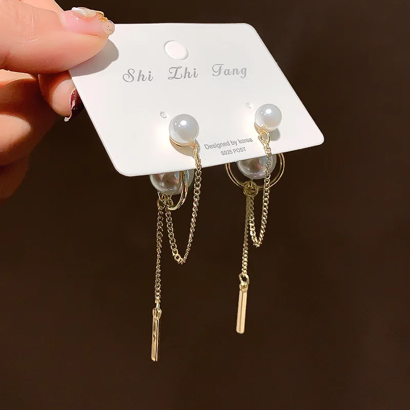 

2021 trendy jewelry chain big dangling earrings women long