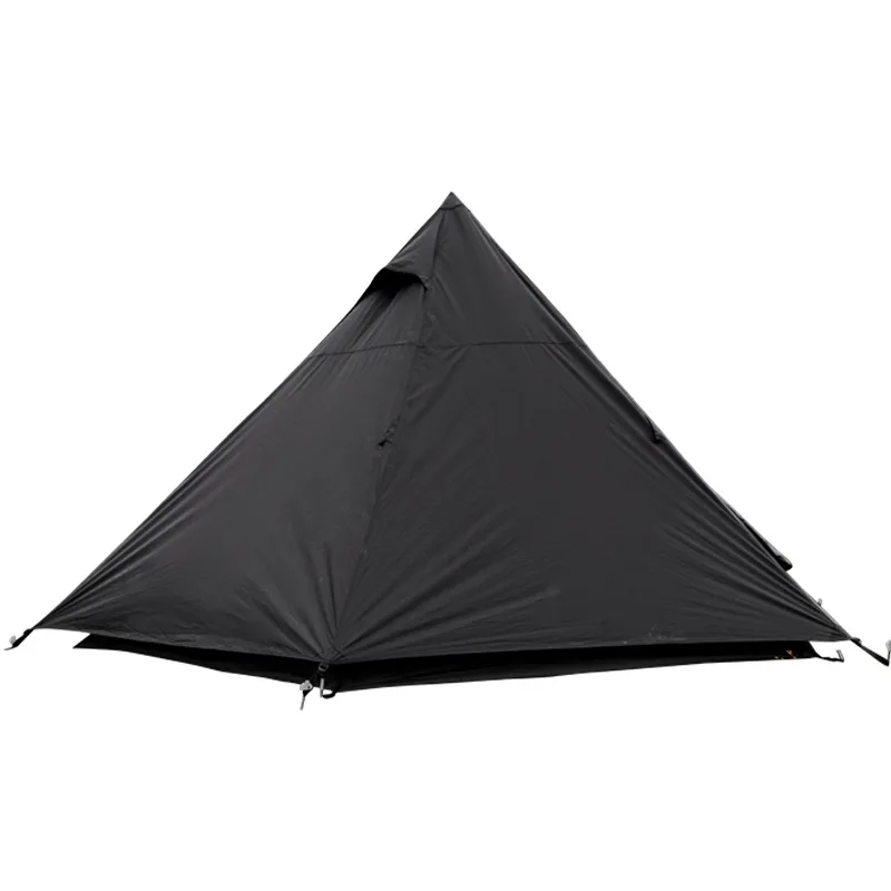 

family camping outdoor tent Waterproof 6-person tents Black pyramid teepee tent