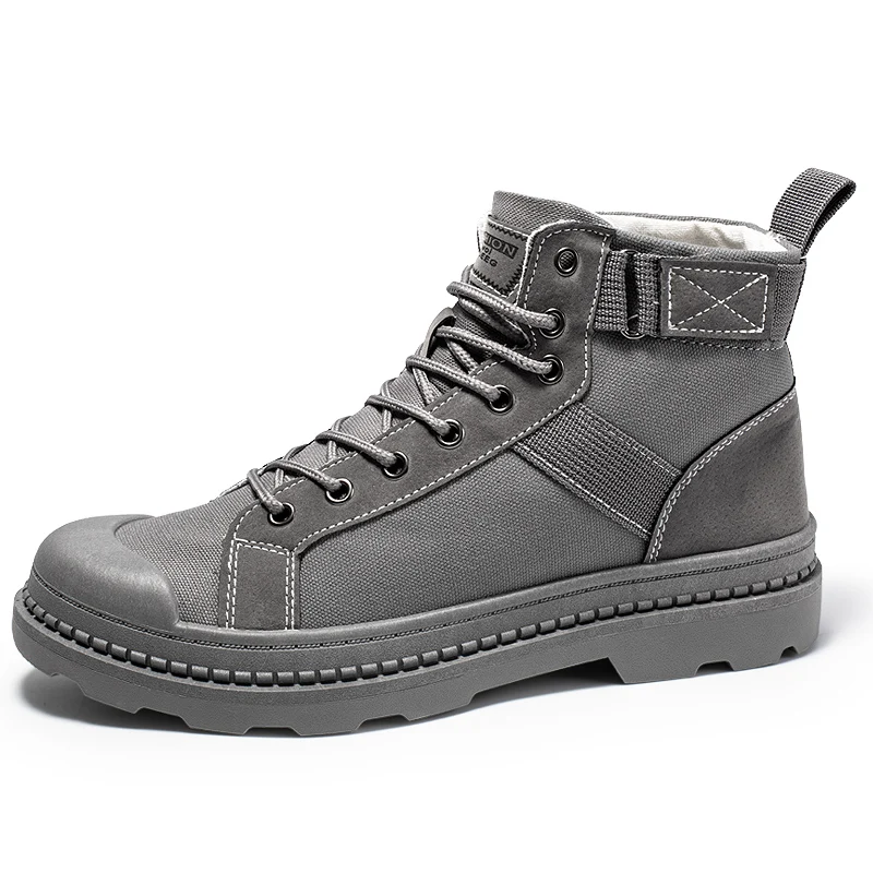 

Wholesale Custom Lace-Up Men's Winter cowboy boots Man Casual Fashion canvas Ankle Boots