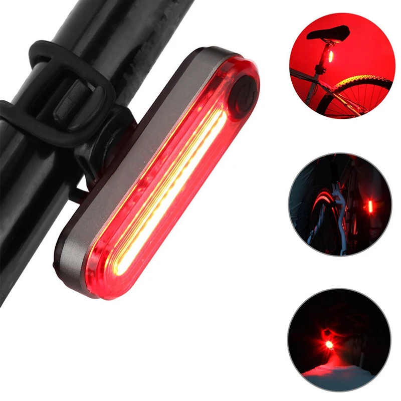 

Ultra Bright Easy to Install 6 Modes Aluminum Material USB Rechargeable Bicycle Taillights with Color light, Red white