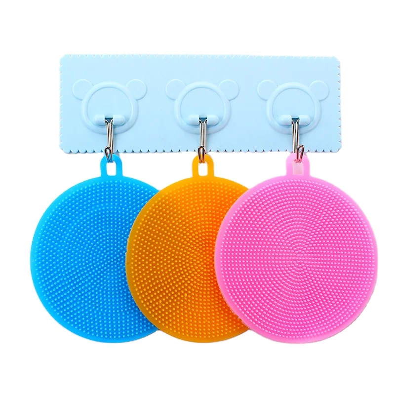 

H249 Kitchen Dish Washing Tool Non Stick Cleaner Multifunction Pot Pan Wash Brushes Silicone Dish Bowl Cleaning Brush, Multi colour