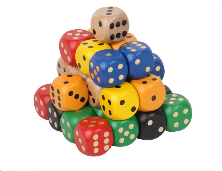 custom colorful wooden dice entertainment party family game kid toy 6 sides 30mm wooden dice
