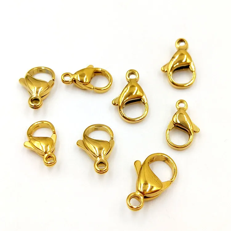 

No Faded 15mm Stainless Steel Lobster Clasp 18K Gold Plated Lobster Clasp Chain Accessories Jewelry