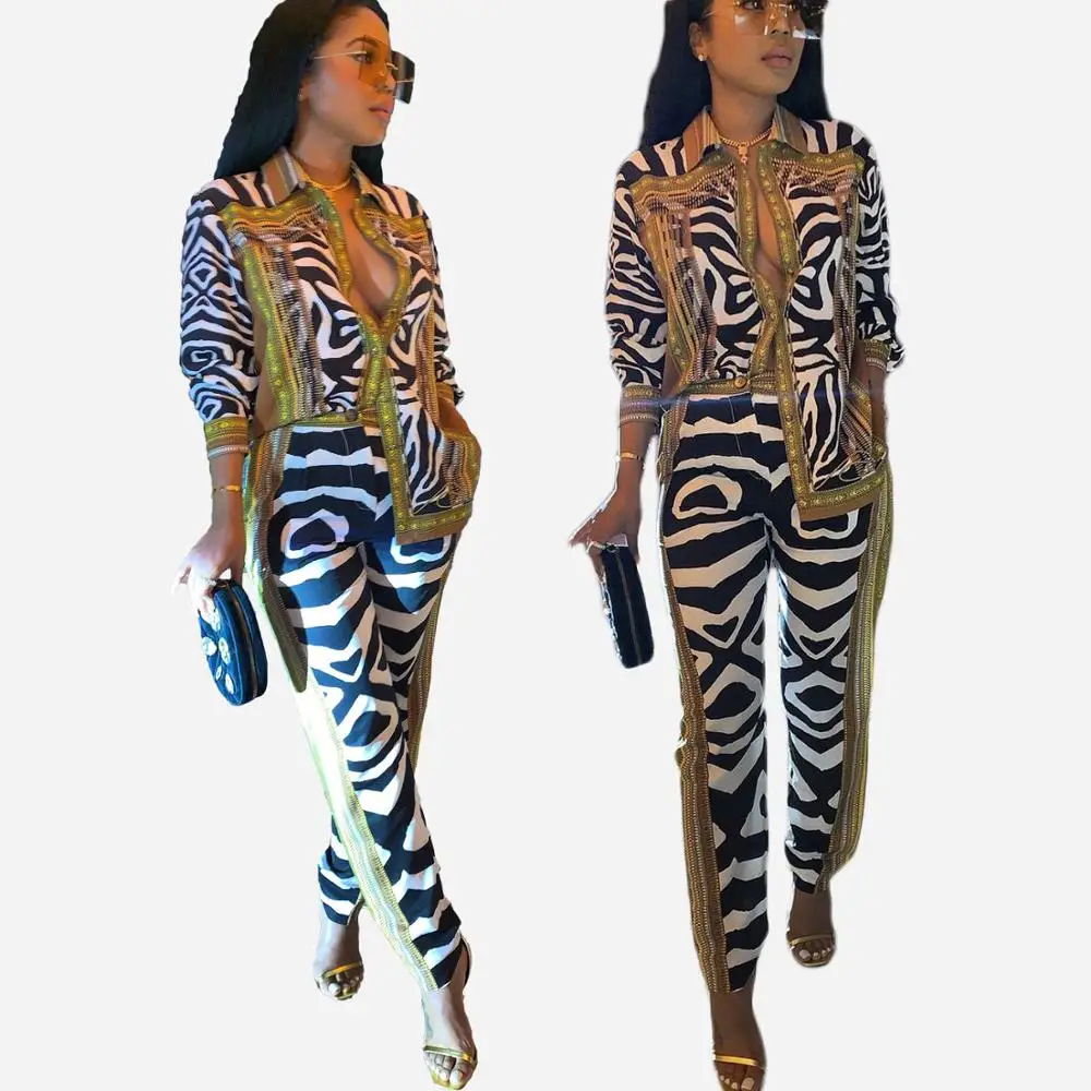 

91230-SW41 2020 fashion logo printed two piece set women clothing, Picture color