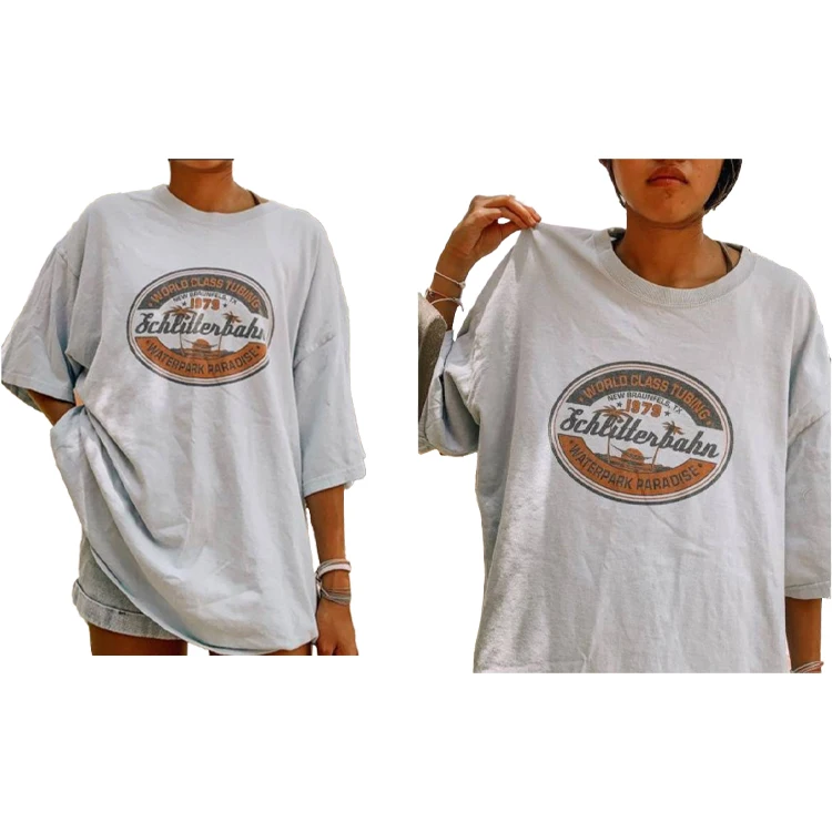 

Unisex Custom Loose Clothing O-neck Drop Shoulder Solid LOGO Printing Oversize Wholesale T-shirts Polyester And Cotton