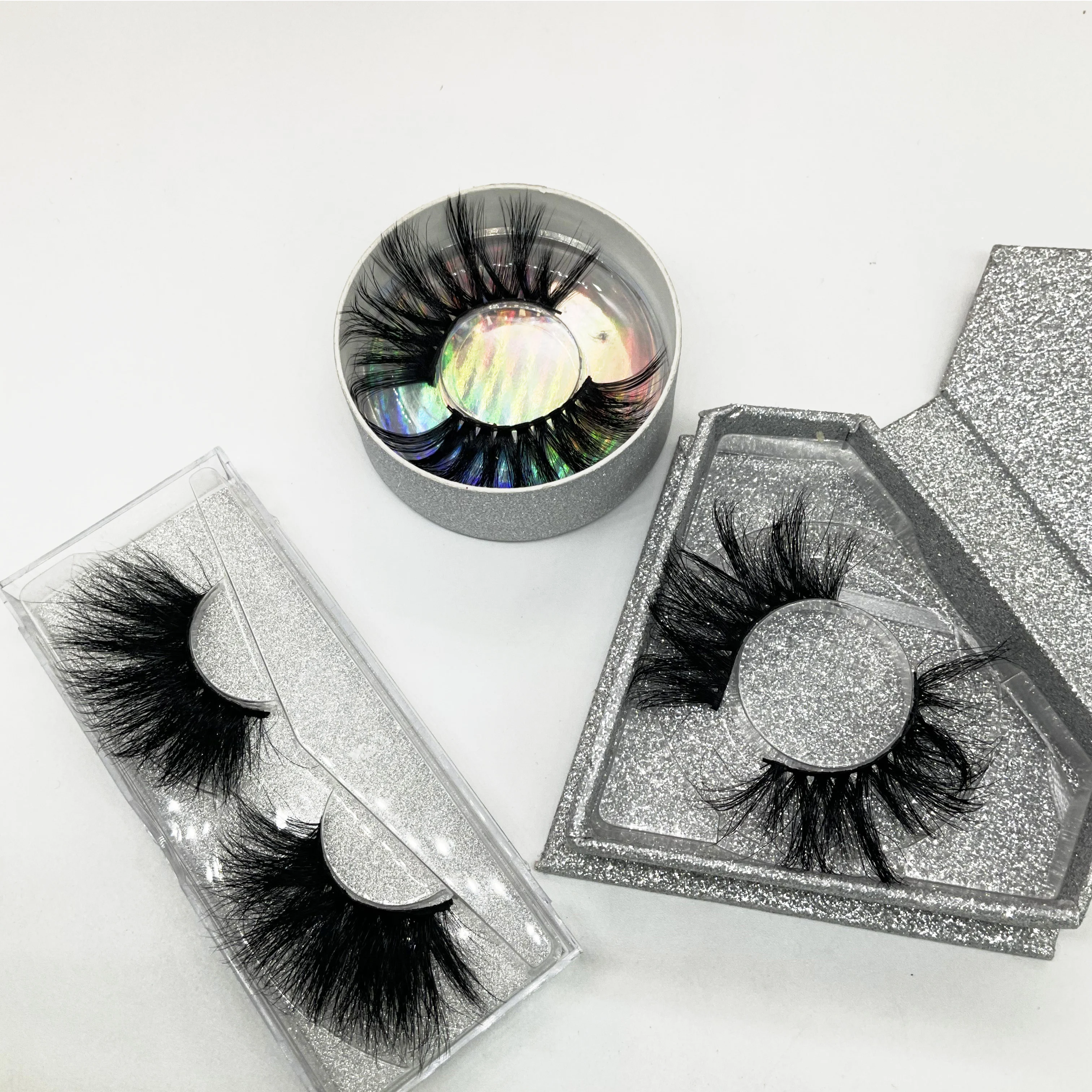 

Fluffy Mink Lashes 3d 5d eyelash Wholesale Vendor Long Luxurious 20mm 22mm 25mm Mink strip Eyelashes, Black color