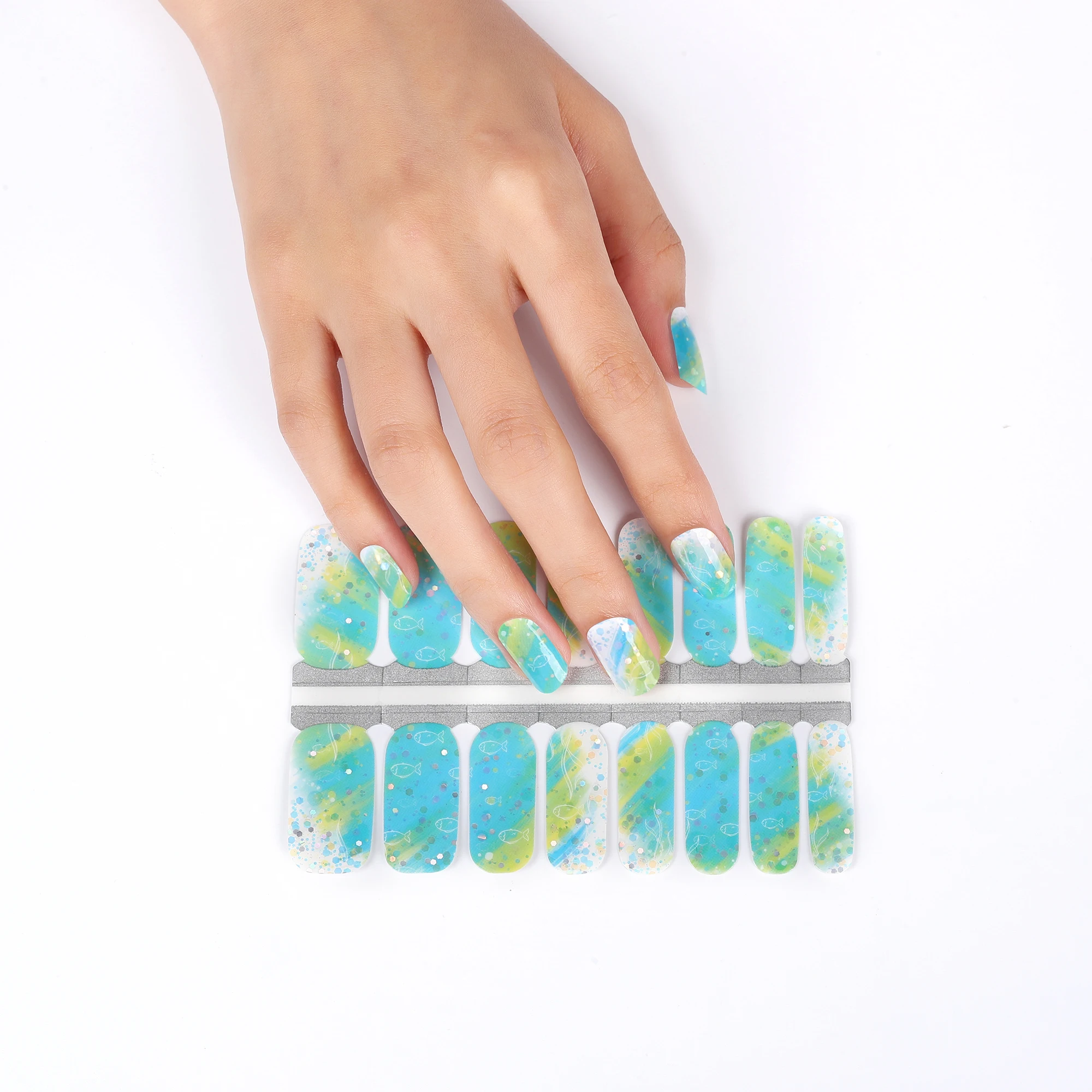 

Huizi nail supplier Non-toxic sticker decals wholesale nail polish custom nail wraps sticker, Cmyk