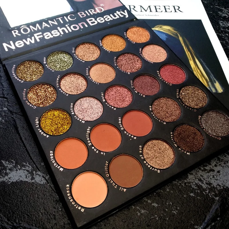 

Fashion Cosmetics Waterproof Glitter Pigment 25 Colors Party Sexy High Metallic Glitter Eyeshadow Palette