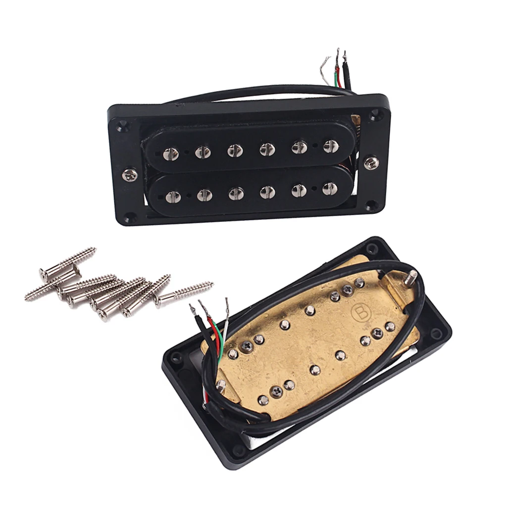 Alnico 8 Double Coil Humbucker Pickup Neck &amp; Bridge Guitar Pickup Set Black 4 Wires SLOW Output Guitar Accessories GMC85
