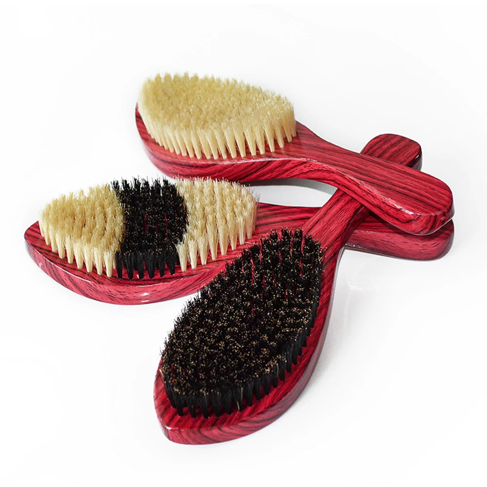 

Wholesale Customized Logo Eco-friendly Wooden 360 Curve Wave Brush Grooming Boar Bristle Beard Brush, Natural