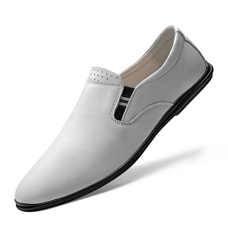 

2019 Custom Wholesale Black White Formal Shoes For Men Casual Genuine Leather Online, Can be custom